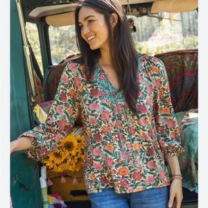 Natural Life Floral Rowan Top